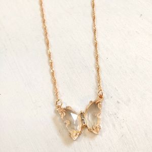 Butterfly clear charm pendant necklace Jewelry Valentine's Day gift